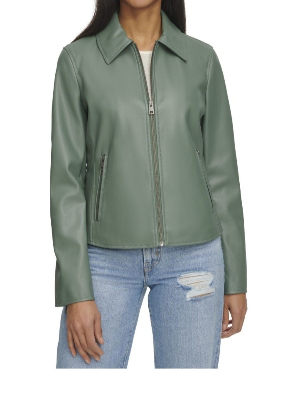 Levis Faux Leather Laydown Collar Jacket
